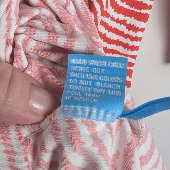 J. McLaughlin Sophia Orange White Catalina Cloth Sheath Dress‎ in Radio Waves L - Picture 7 of 7